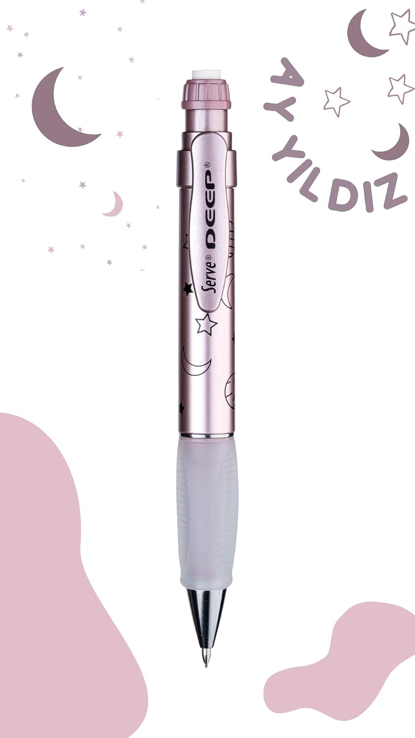 SERVE DEEP MEKANİK KURSUN KLM 07MM METALIK ROZE AY-YILDIZ DESENİ