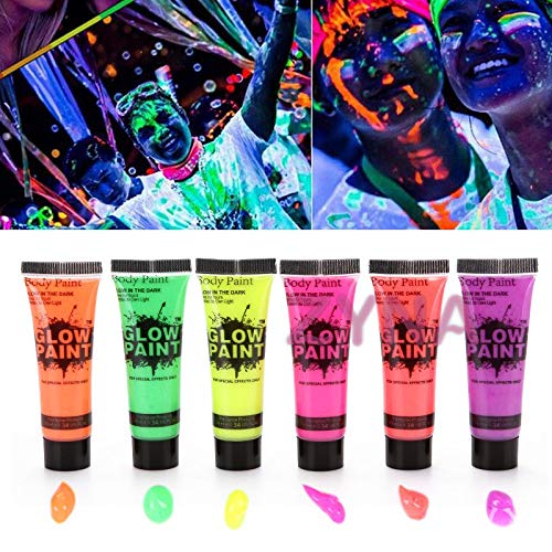 BulutRetail Neonlu Glow Parti Yüz Boyası 6 Renk 6 Adet