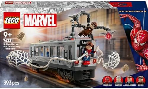 ǀ Örümcek Adam ile Doktor Oktopus Metro Sahnesi 76321 – Süper Kahraman Aksiyonunu Seven 9 Yaş ve Üzeri Çocuklar için Koleksiyonluk Yapım Seti, Eğlenceli Oyunlar için Hediye Fikri (204P)