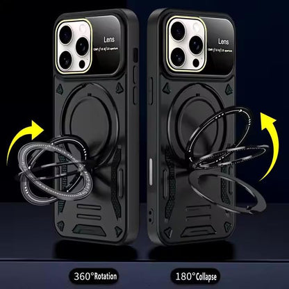 & AKSESUAR iPhone 16 Pro Max ile Uyumlu Joy Lens Kamera Korumalı Entegre Standlı Kılıf (Siyah)