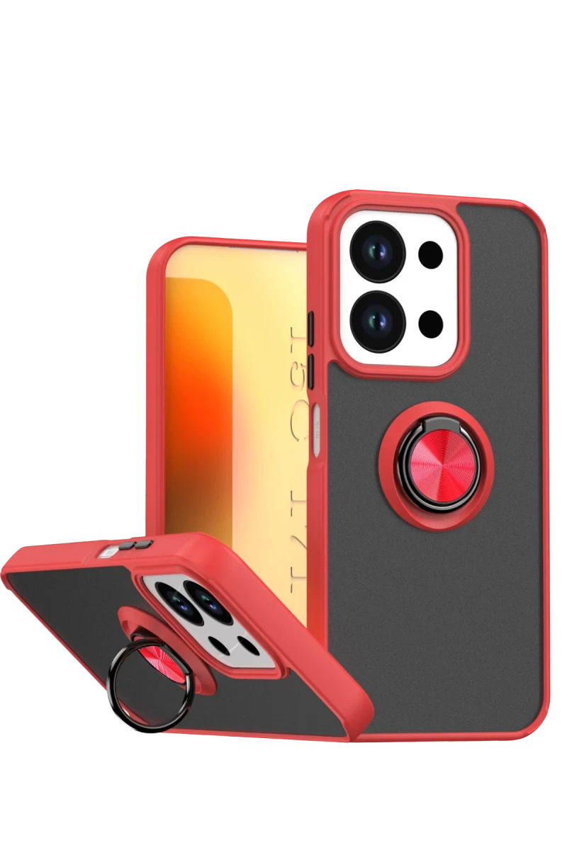 Xiaomi Redmi 15C 4G Montreal Yüzüklü Silikon Kapak - Kırmızı