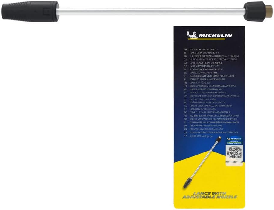 Michelin MPX47014 Basınçlı Yıkama Makinesi Tabancası İçin Pirinç Alaşımlı Mızrak ve Basınç Ayarlı Su Püskürtme Başlığı