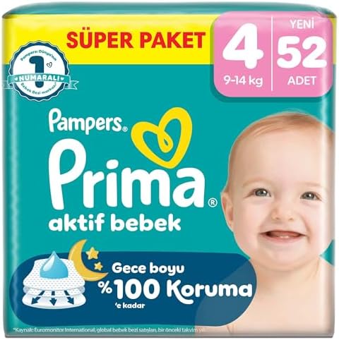 Aktif Bebek Süper Paket 4 Beden 52 Adet