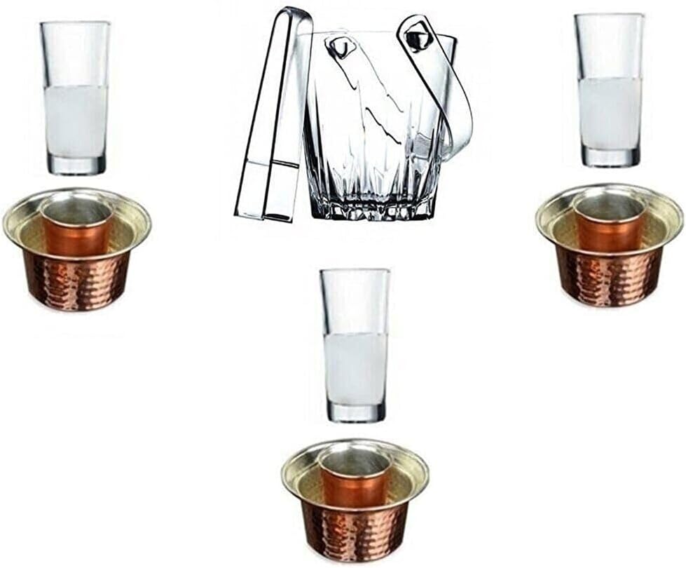 Rakı Ehlikeyf Buz Kovası Set 8 Parça 3 Kişilik 8697jh54748490573