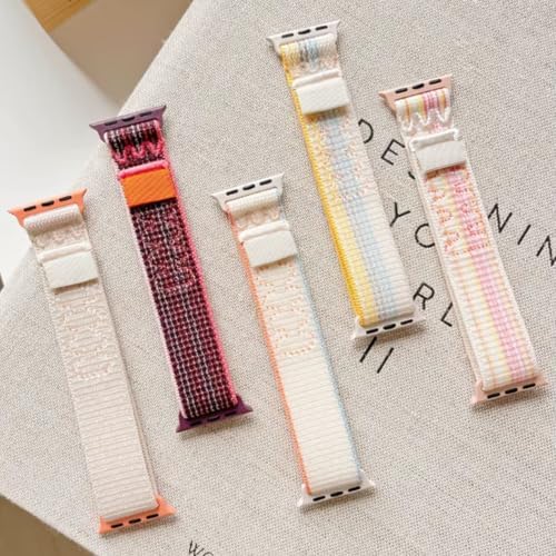 Apple Watch Uyumlu Nylon Loop Kumaş Kordon - 49mm/46mm/45mm/44mm/42mm/41mm/40mm/38mm Uyumlu - Apple Watch SE & Ultra 3/2/1 & Series 11-1