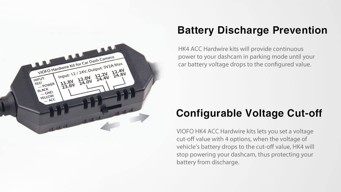 Viofo HK4 A329, A229, T130 ve A119 Mini için Type-C Park Modu Bağlantı Kiti