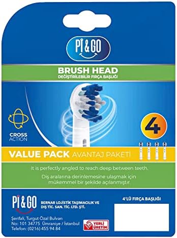Pi&Go Oral B Şarjlı Diş Fırçası Uyumlu Yedek Başlık - Elektrikli Diş Fırçası Yedek Başlığı, 4 Adet