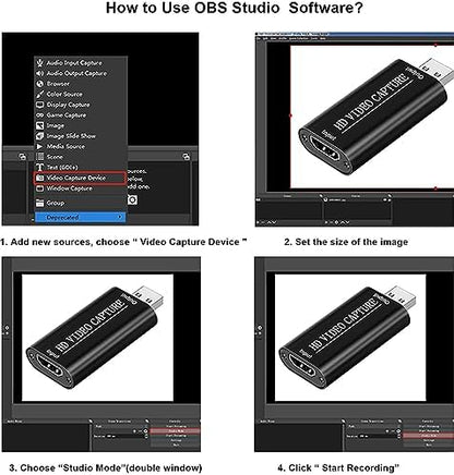 Ses Video Yakalama Kartı 1080P 30fps HDMI USB Yakalama Kartları DSLR Video Kamera Oyun - Canlı Akış - Video Konferans - Öğretim için Aksiyon Kamerası ile Kayıt