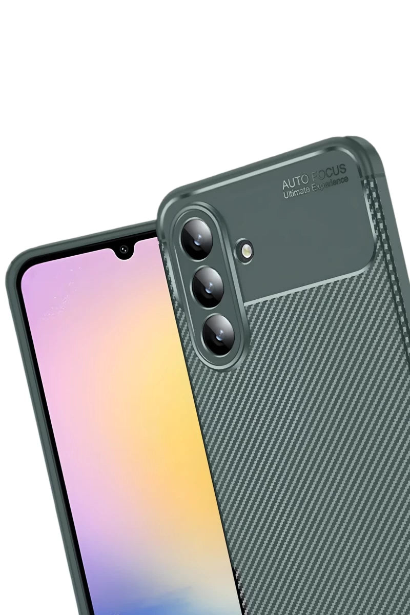 Samsung Galaxy S25 FE Auto Focus Karbon Kapak - Koyu Yeşil