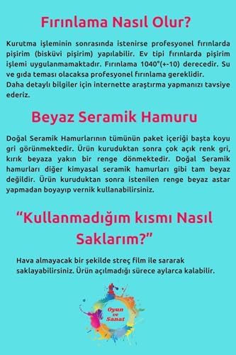 Doğal Seramik Hamuru 2x 250 gr (500 GR) Kil Çamuru, Okul Için Doğal Oyun Hamuru
