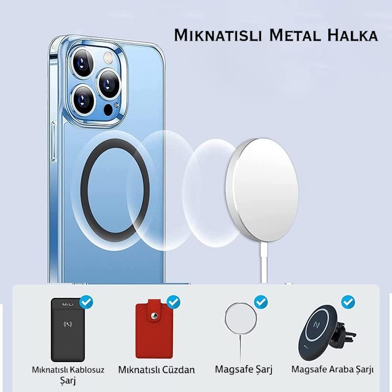 Power Metal Magsafe Halka Yüzük Ring iPhone 8 ve Üstü Model ile Uyumlu Siyah LVRNG