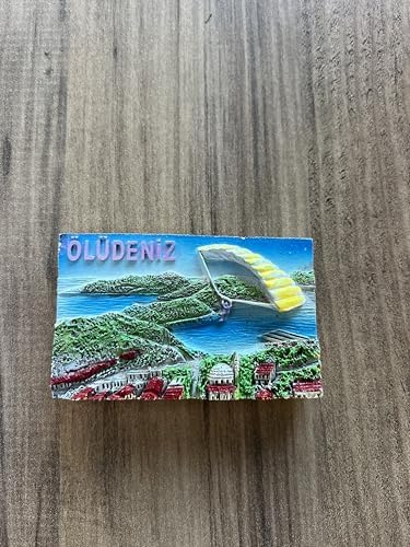 Ölüdeniz Manzaralı Dekoratif Turistik Buzdolabı Magneti, El Yapımı, 3 Boyutlu Tasarım