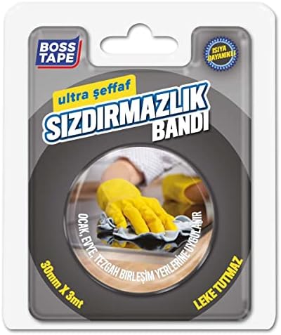 Boss Tape Firin Kenari Seffaf Sizdirmazlik Bandi, 30 mm x 3 m, Seffaf