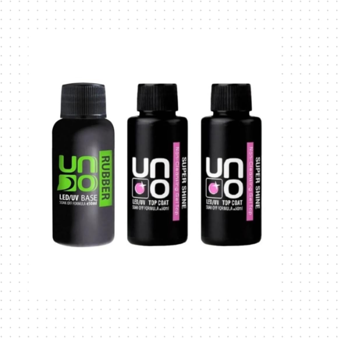 Fontenay Profesyonel Uno Rubber Base Coat & Uno Super Shine Top Coat X2 50Ml 3'Lü Set Şeffaf