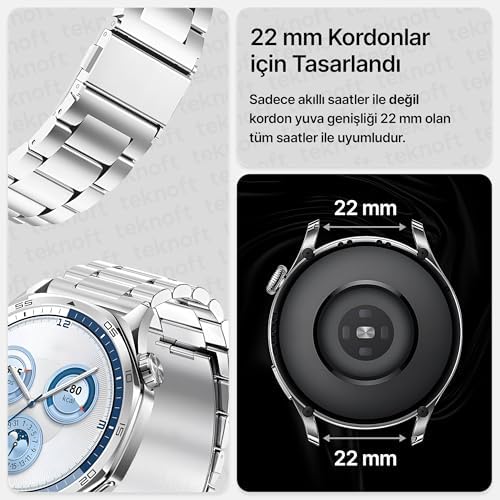 22mm ile Uyumlu Saatler için Paslanmaz Çelik 46mm Baklalı Kordon Watch (GT6 Pro/GT6/GT5 Pro/GT5/GT4/Watch 4 Pro/GT3/GT3 Pro/GT2/GT2 Pro)