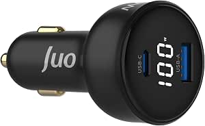 Juo 100W Led Ekranlı Type-C + USB-A Araç Şarj Aleti iPhone & Android & Notebook Araç içi Şarj Cihazı
