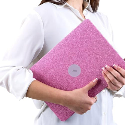 MacBook Air M1 Kılıfı A2337 Uyumlu 13 İnç Premium Simli Deri Kaplama Hard Case A2179 A1932 Sert Koruyucu Kapak Çizilme ve Darbe Koruma Kılıfı Açık Pembe