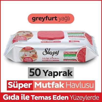 Easy Clean Süper Yüzey Temizlik Mutfak Havlusu&Mendili Greyfurt Yağlı 50 Yaprak