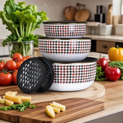 Forte Red 9 Parça Rendeli Karıştırma/Saklama Kabı