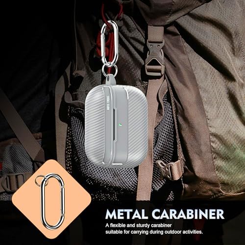 AirPods Pro 3. Nesil Uyumlu Karbon Fiber Hybrid Polymer Technology Premium Kulaklık Kılıfı (Gri)