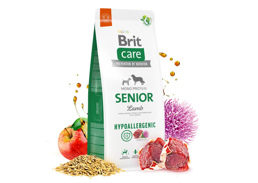 Brit Care Senior, Yaşlı Köpekler İçin, Tek Proteinli, Hipoalerjenik, Kuzu Etli Kuru Mama, 3 kg