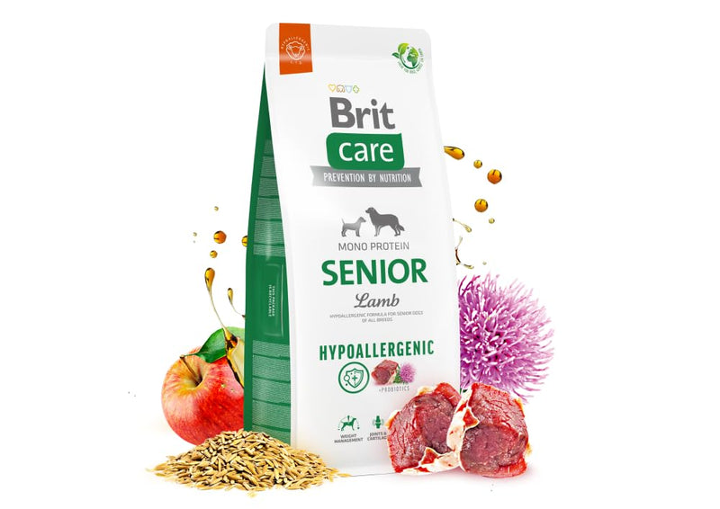 Brit Care Senior, Yaşlı Köpekler İçin, Tek Proteinli, Hipoalerjenik, Kuzu Etli Kuru Mama, 3 kg