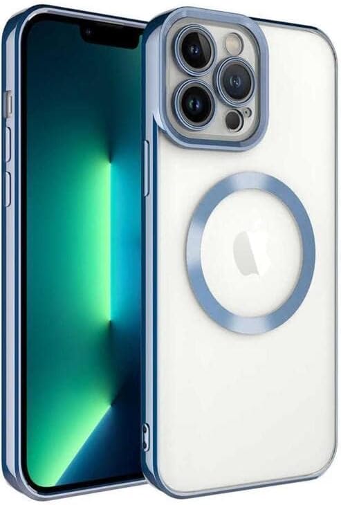 Tia aks iPhone 14 pro uyumlu lens korumalı lazer kılıf mavi