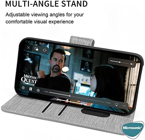 Galaxy A24 için Kılıf Fabric Book Wallet Gri [Galaxy A24 ile Uyumlu Kılıf - Gri]