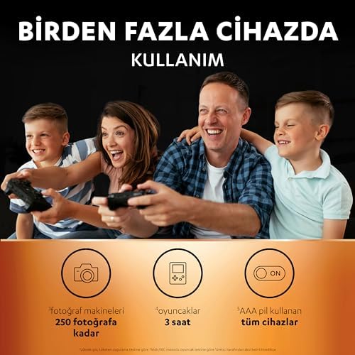 Şarj Edilebilir AAA İnce Kalem Pil (2'li paket) 750 mAh NiMH, 1000 Sarj Döngüsü, Önceden Sarj Edilmiştir
