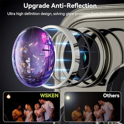 Merwish Apple iPhone 15 Pro Max ve iPhone 15 Pro için Kamera Lens Koruyucu Ultra İnce Yüksek Kaliteli Cam 3 Adet (Naturel Titanyum)