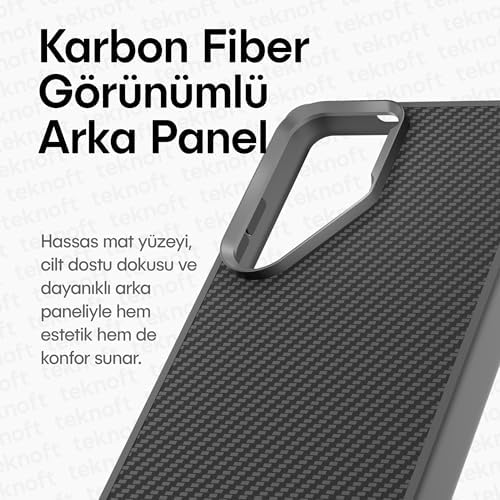 Galaxy S25 Ultra için Karbon Serisi Ultra Güçlü Metal Tuşlu ve Lens Çerçeveli Darbe Emici Karbon Fiber Görünümlü Silikon Kılıf (Gri, Galaxy S25 Ultra)