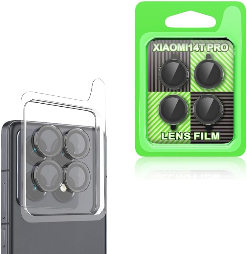 Xiaomi ile uyumlu 14T Pro CL-07 Kamera Lens Koruyucu Siyah