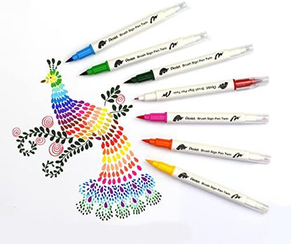 Brush Sing Pen Twin Çift Taraflı Fırça Uçlu Kalem KIRMIZI