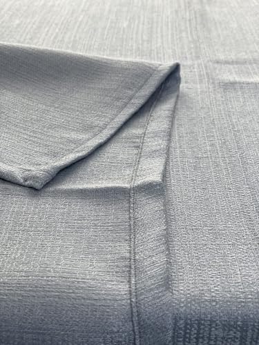 vi Ihlamur keten görünümlü, su geçirimsiz, kayma yapmayan premium masa örtüsü (145 cm x 240 cm, Gri)