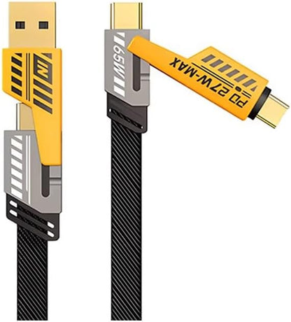 4-in-1 Usb-A Type-C To Lightning + Type-C 65w Hızlı Şarj Ve Data Kablosu (1,20mt)