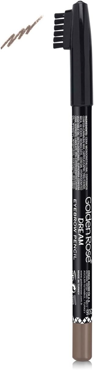 Eyebrow Pencil No: 306 Medium Ash - Şekillendirici Fırçalı Siyah Kaş Kalemi
