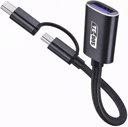 USB OTG Adaptör USB to USB-C Micro USB Dönüştürücü Kablo Flash Bellek Klavye Mouse Gamepad Bağlantı Kablosu Telefon Tablet Uyumlu Data Aktarım Adaptörü Mini OTG Çevirici | TD-C3301