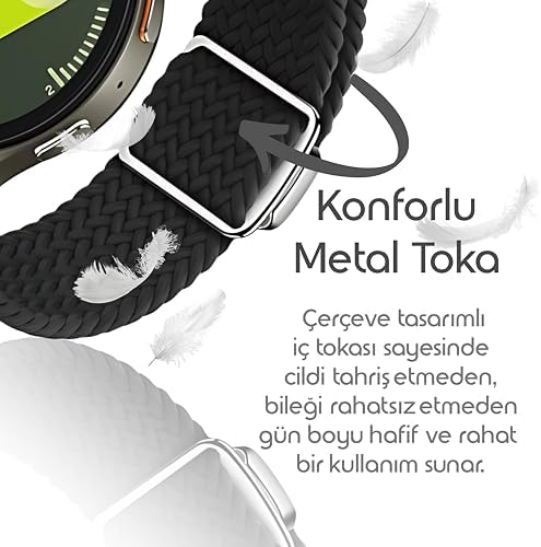 Yeni Nesil Bağlantı Örgü Loop 20mm Kordon ile Uyumlu Galaxy Watch 7/6/5/4 Serisi için Galaxy Watch 7 Kordon (40mm/44mm) Watch 6/4 Classic (47/43/42mm) Watch 5 Pro Uyumlu