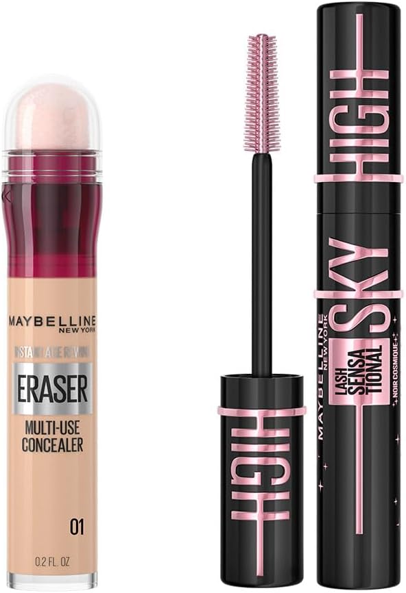 Maybelline New York Instant Anti Age Eraser Kapatıcı - 01 Light & Lash Sensational Sky High Cosmic Black Maskara Makyaj Seti