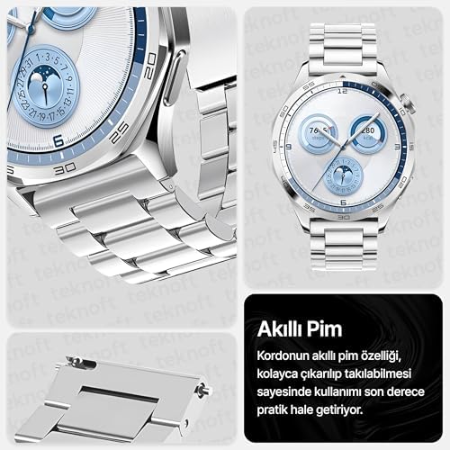 22mm ile Uyumlu Saatler için Paslanmaz Çelik 46mm Baklalı Kordon Watch (GT6 Pro/GT6/GT5 Pro/GT5/GT4/Watch 4 Pro/GT3/GT3 Pro/GT2/GT2 Pro)