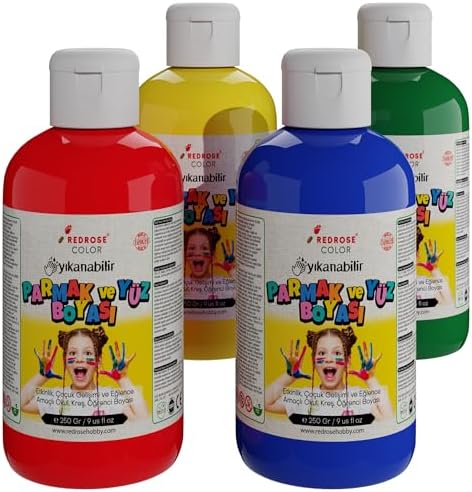 Ana Renkler Parmak Boyası 4'lü Set 4x250 gr