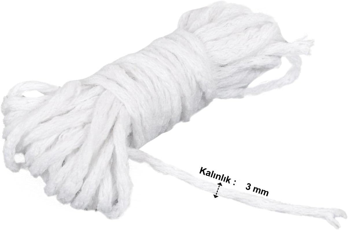 X-Perk İp Mum Fitili 5 Metre Çap 3 mm
