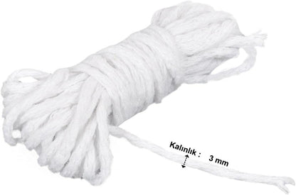 X-Perk İp Mum Fitili 5 Metre Çap 3 mm
