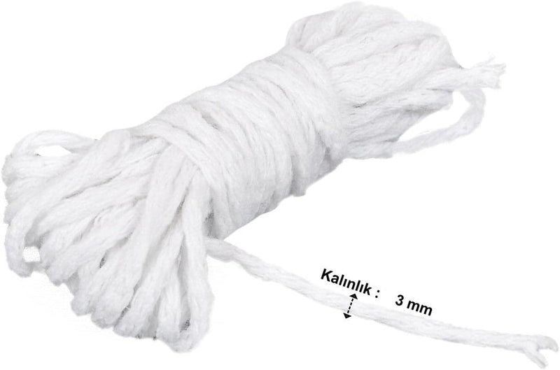 X-Perk İp Mum Fitili 5 Metre Çap 3 mm