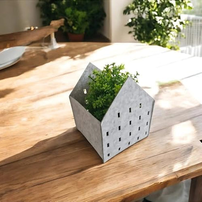 Dekoratif Keçe Saksı ve Organizer Sepet – Gri, 20x20x25 cm, 3 mm Kalınlıkta Çok Amaçlı Keçe Saklama Kutusu (1 adet)