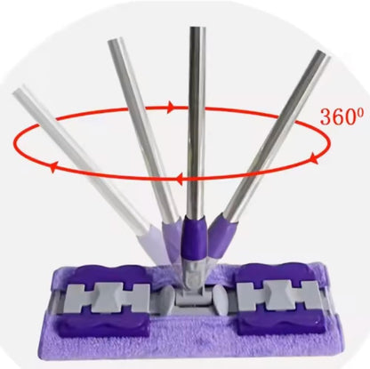 Orret Home Yedek Mikrofiber Bezli Mandallı Mop, Sıkıştırmalı, Uzayabilir Teleskopik Saplı, 360 Derece Dönebilir Zemin ve Duvar Temizlik Mopu