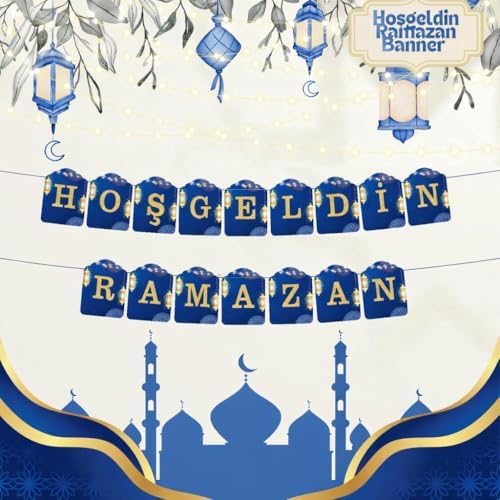 "Hoş geldin Ramazan" Dekorlu Süsü, Ramazan Süsleri, Ramazan Tavan Süsü Ürünleri Ramazan Süsleri, Sahur İftar