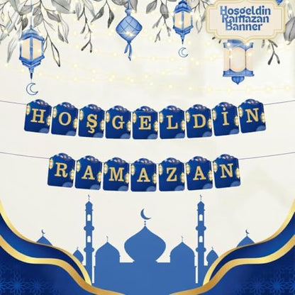 "Hoş geldin Ramazan" Dekorlu Süsü, Ramazan Süsleri, Ramazan Tavan Süsü Ürünleri Ramazan Süsleri, Sahur İftar
