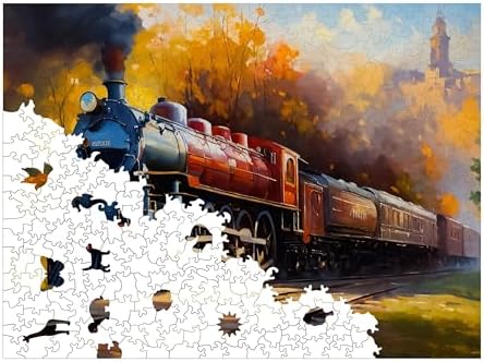 Ahşap Puzzle Yetişkin - Gün Batımı Eksprsi - 450 Parça, 29 x 39 cm - Yapıştırıcı Folyo Dahil - Benzersiz Şekilli Parçalar & Özel Figürler - R1-06