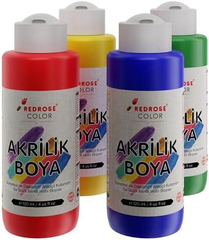 Ana Renkler Akrilik Boya 4'lü Set 4x120ml